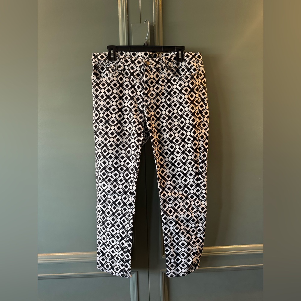 J. Crew Womens Black and White Geometric Pants